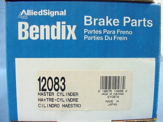 New Bendix 12083 Brake Master Cylinder 85 86 87 88 Corolla FX-16 FX Nova