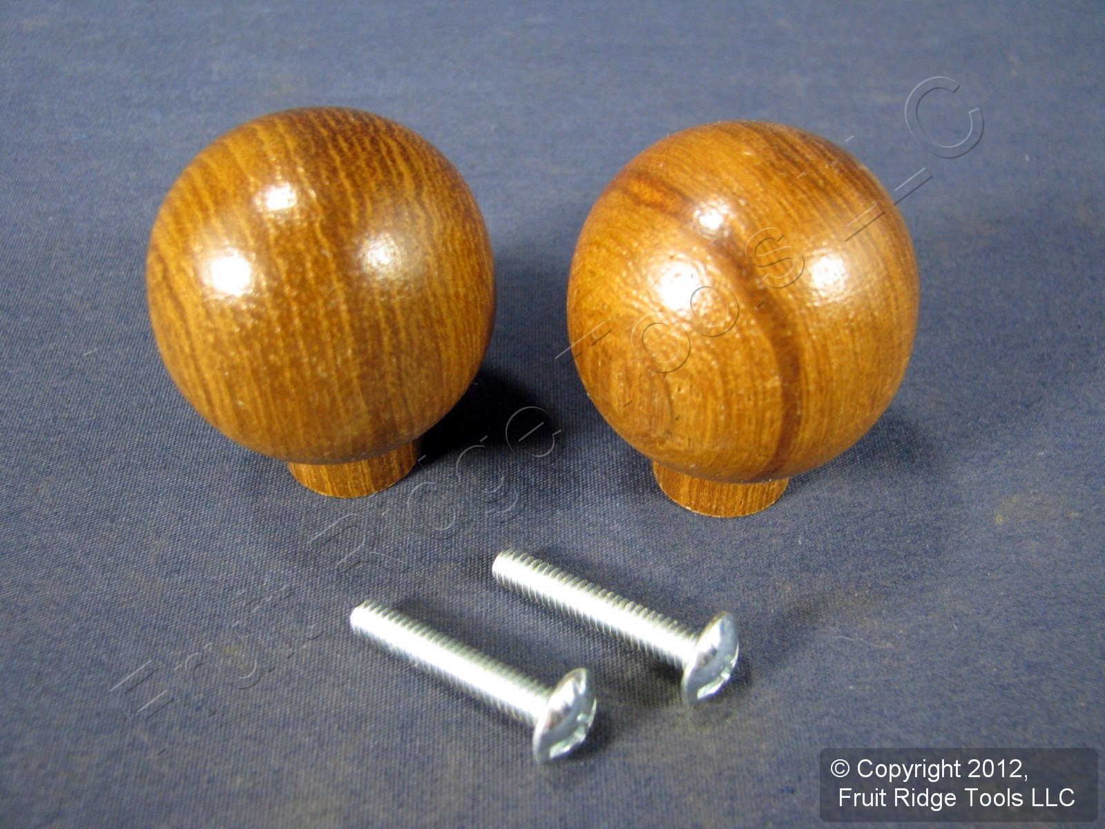 2 Brainerd 13/8" Rounded Ball Solid Teak Drawer Handle Wood