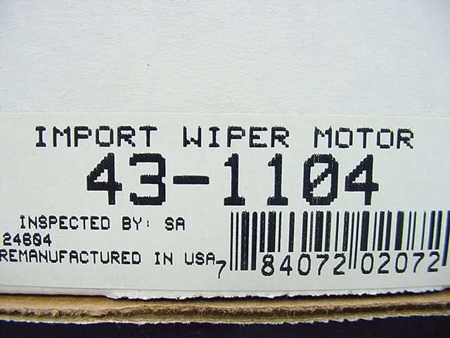 Remanufactured Windshield Wiper Motor 43-1104 Dodge Colt D50 Power RAM 50 78-82