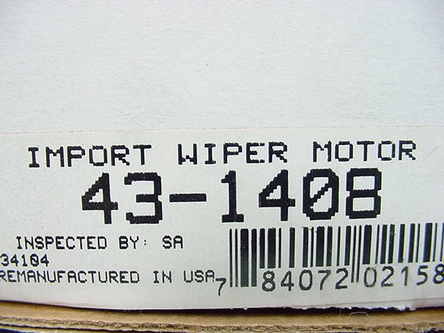  Remanufactured Windshield Wiper Motor 43-1408 84 85 Honda Accord