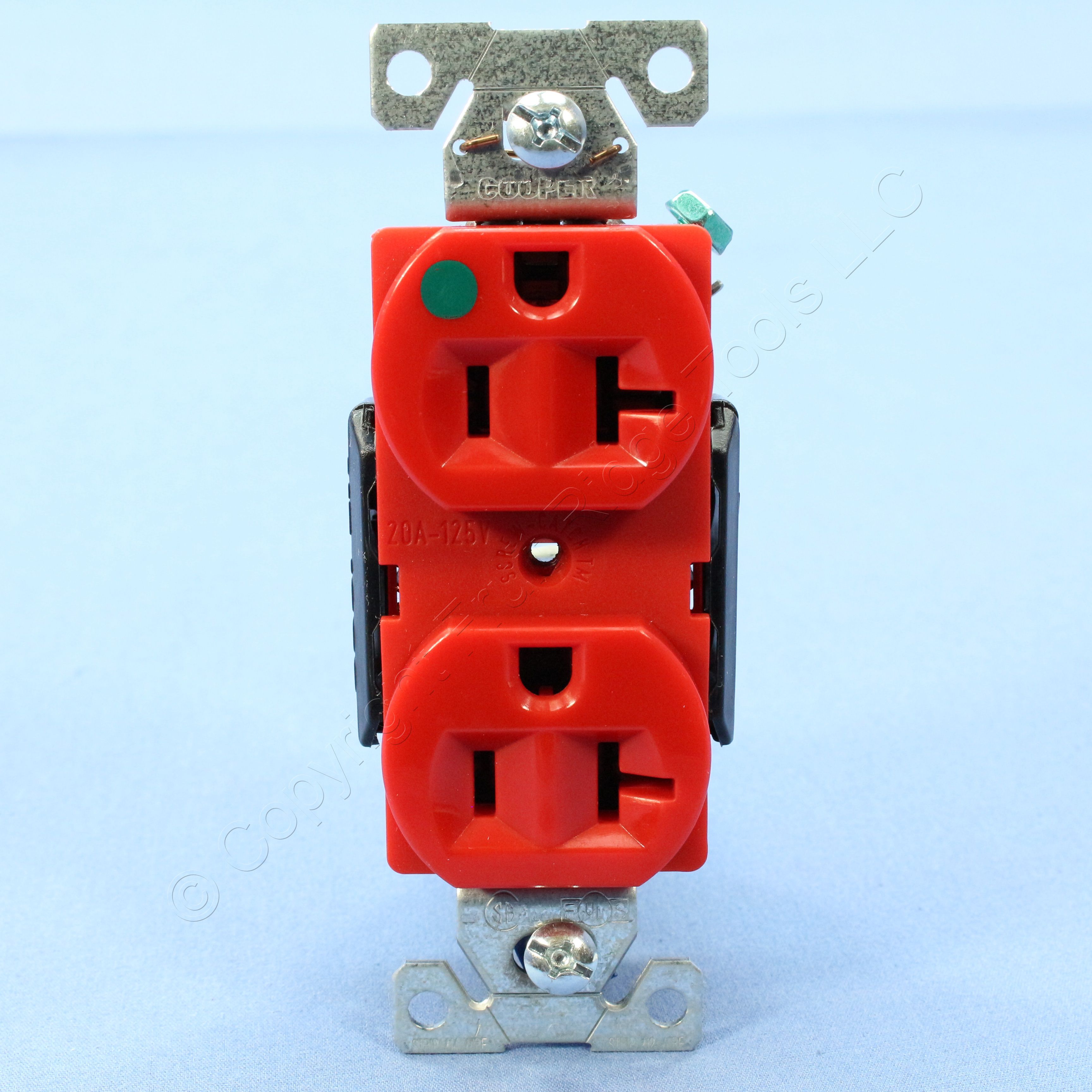 Cooper Red Hospital Receptacle Outlet Duplex w Terminal Guard 20A 125V 8300RD eBay