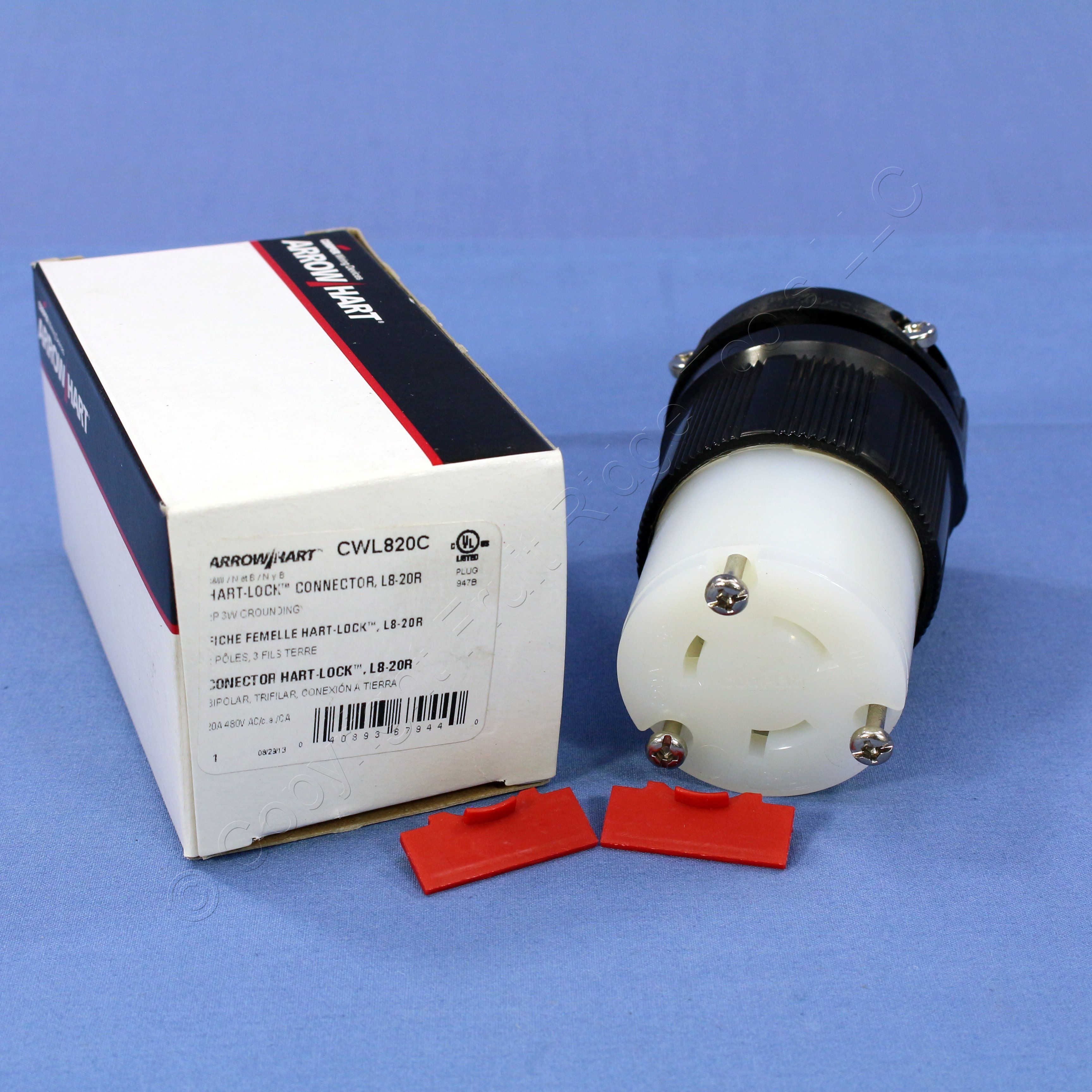 Cooper Turn Twist Locking Power Connector HartLock NEMA L820P 20A