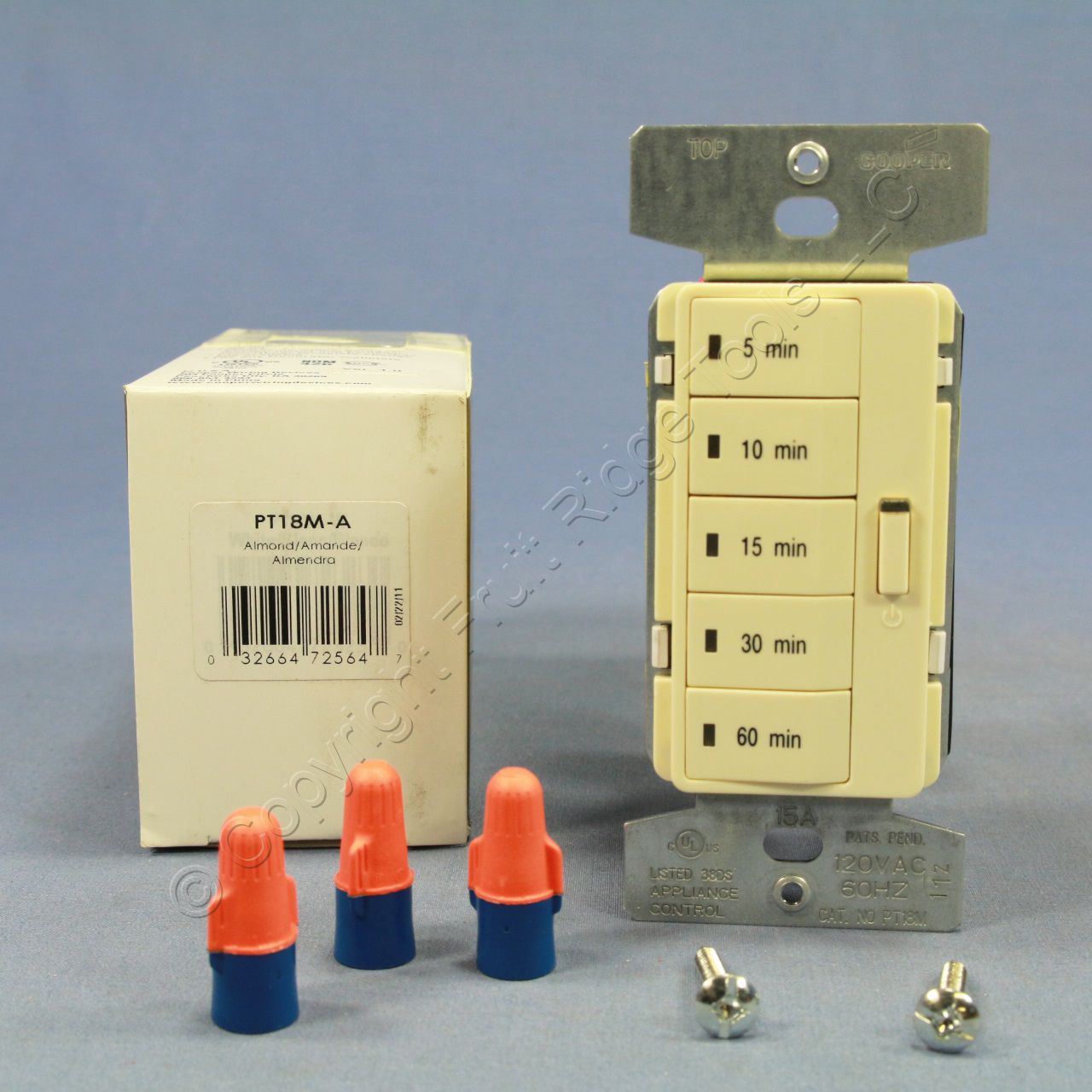 New Cooper Almond Bathroom 5Preset Timer Switch 5 10 15 30 60 Minutes