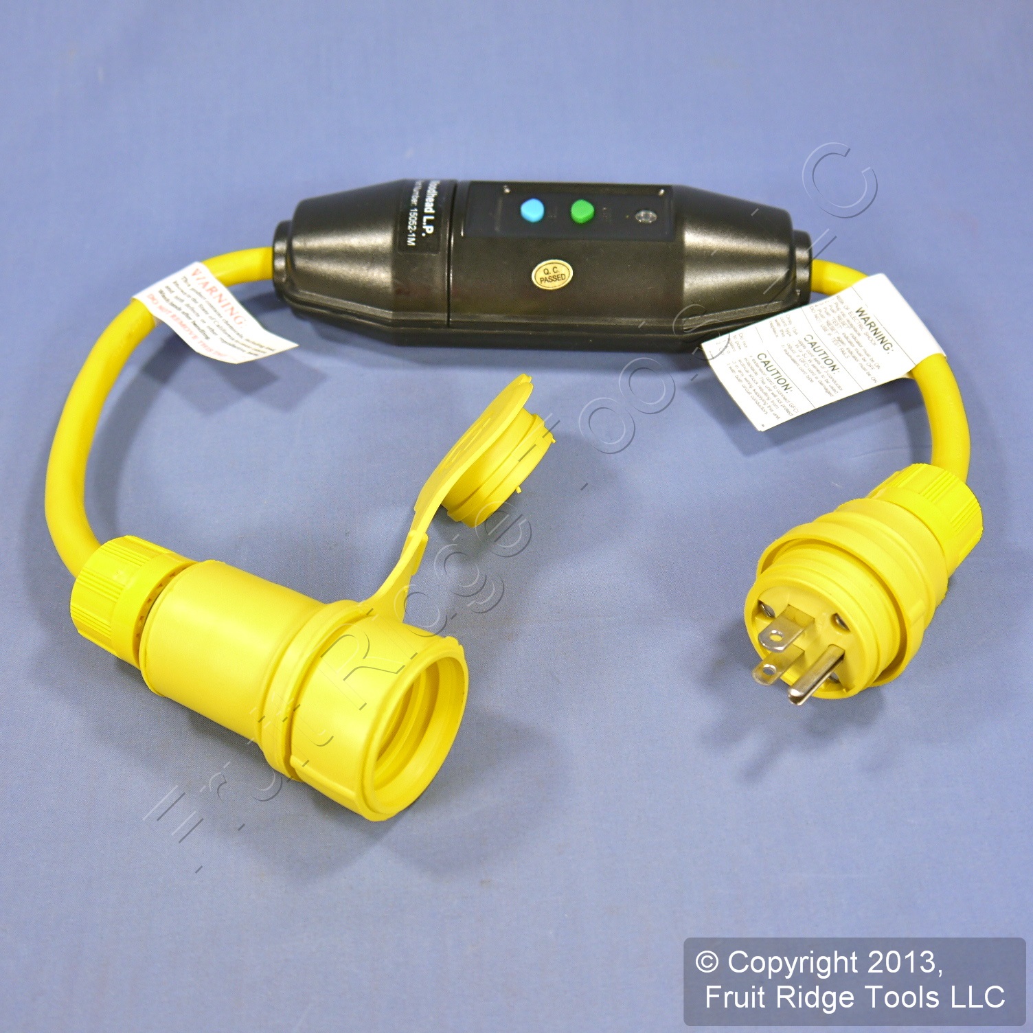 Woodhead Watertite Reset InLine GFCI 1' Extension Cord NEMA 515 15A