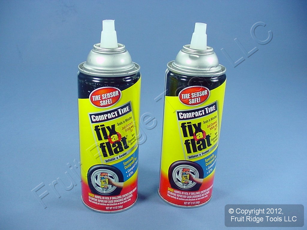 2 Fix-A-Flat S410-6 Scratch & Dent 12oz Inflator/Sealant Cans - Compact Tires