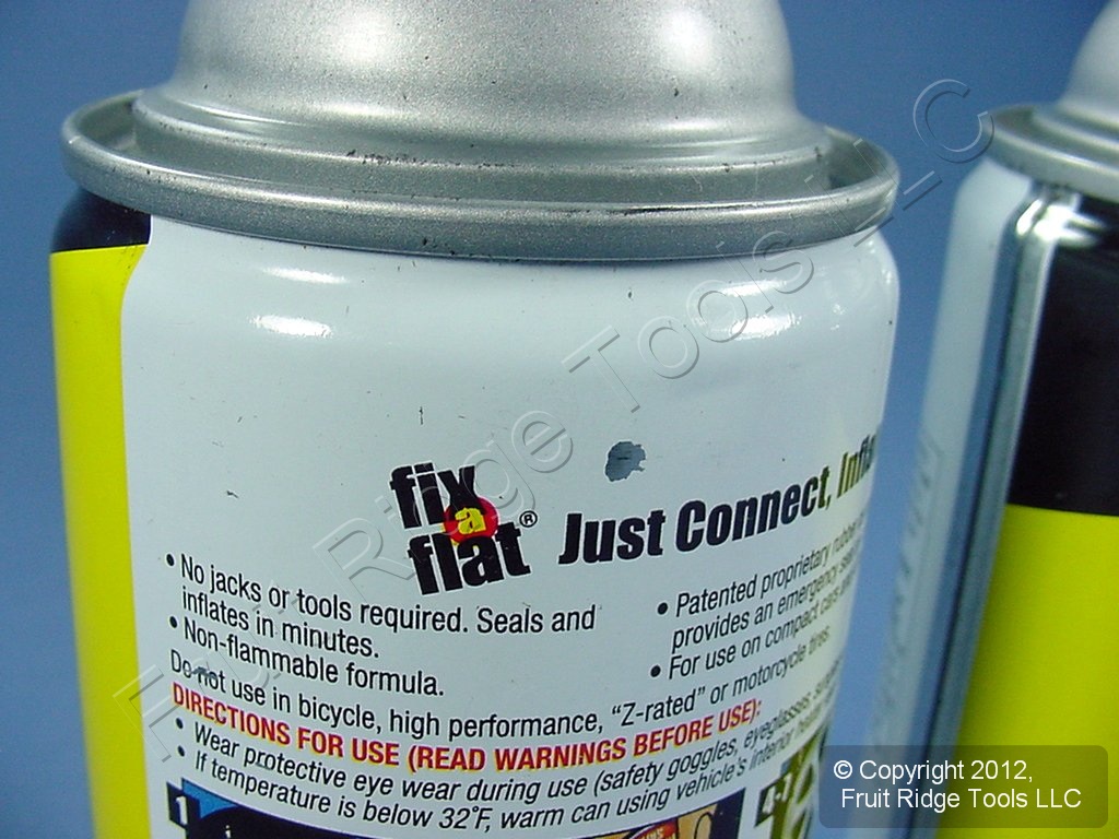 2 Fix-A-Flat S410-6 Scratch & Dent 12oz Inflator/Sealant Cans - Compact Tires