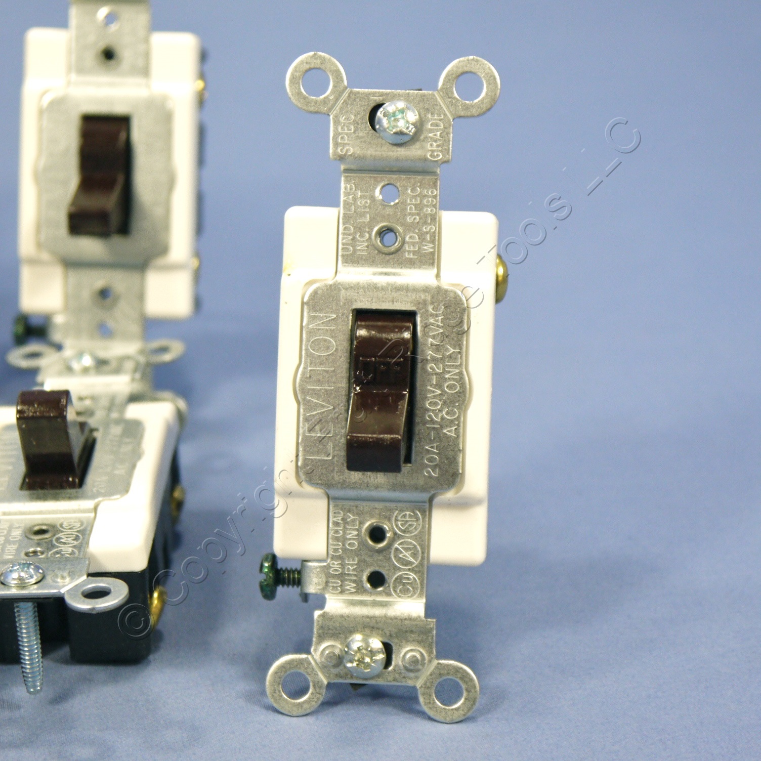 10 Leviton Brown INDUSTRIAL Toggle Wall Light Switches Single Pole 20A