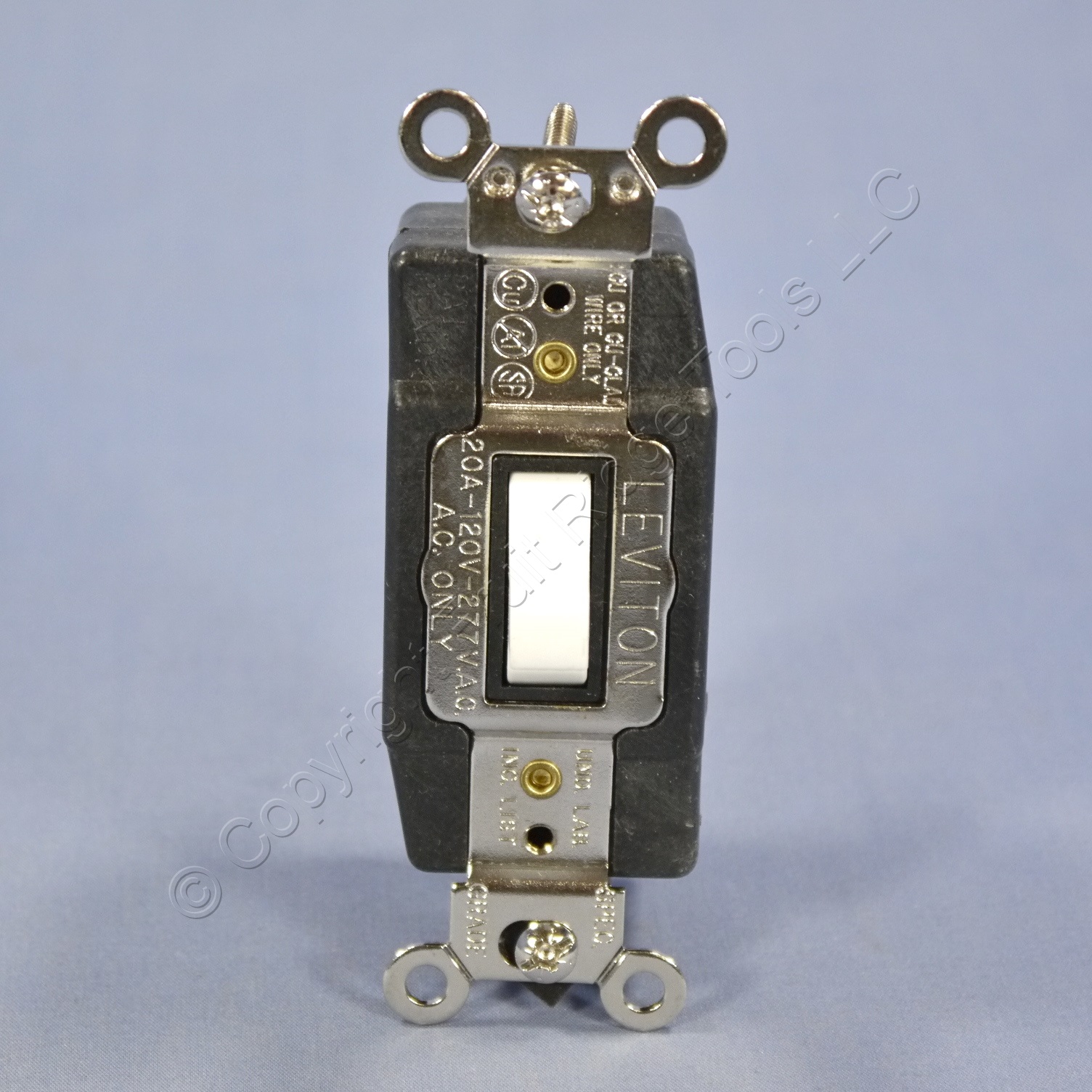 Leviton White SDPT Momentary Contact Toggle Switch Center OFF 20A Bulk