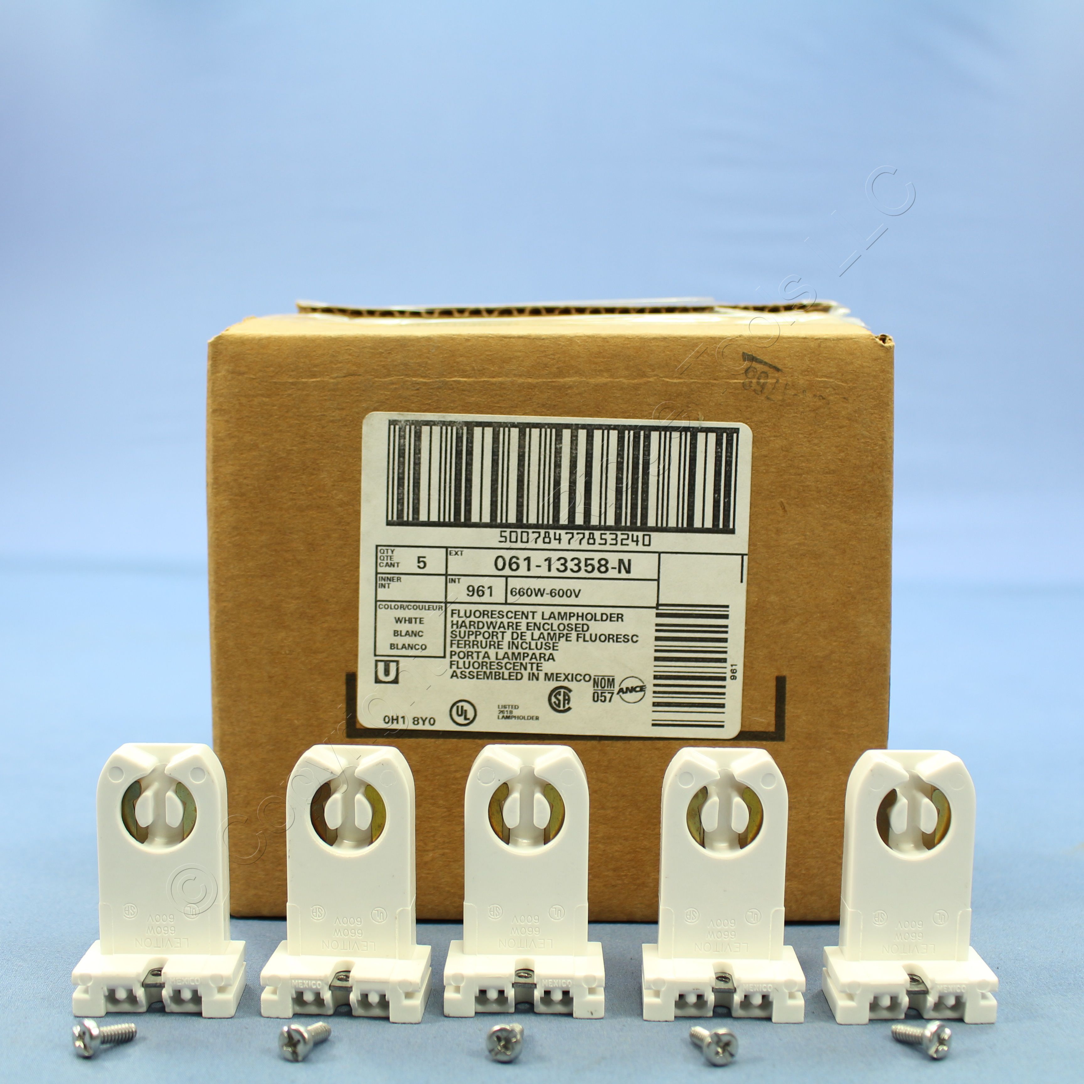 5 New Leviton Fluorescent Lampholders T8 T12 Light Socket High