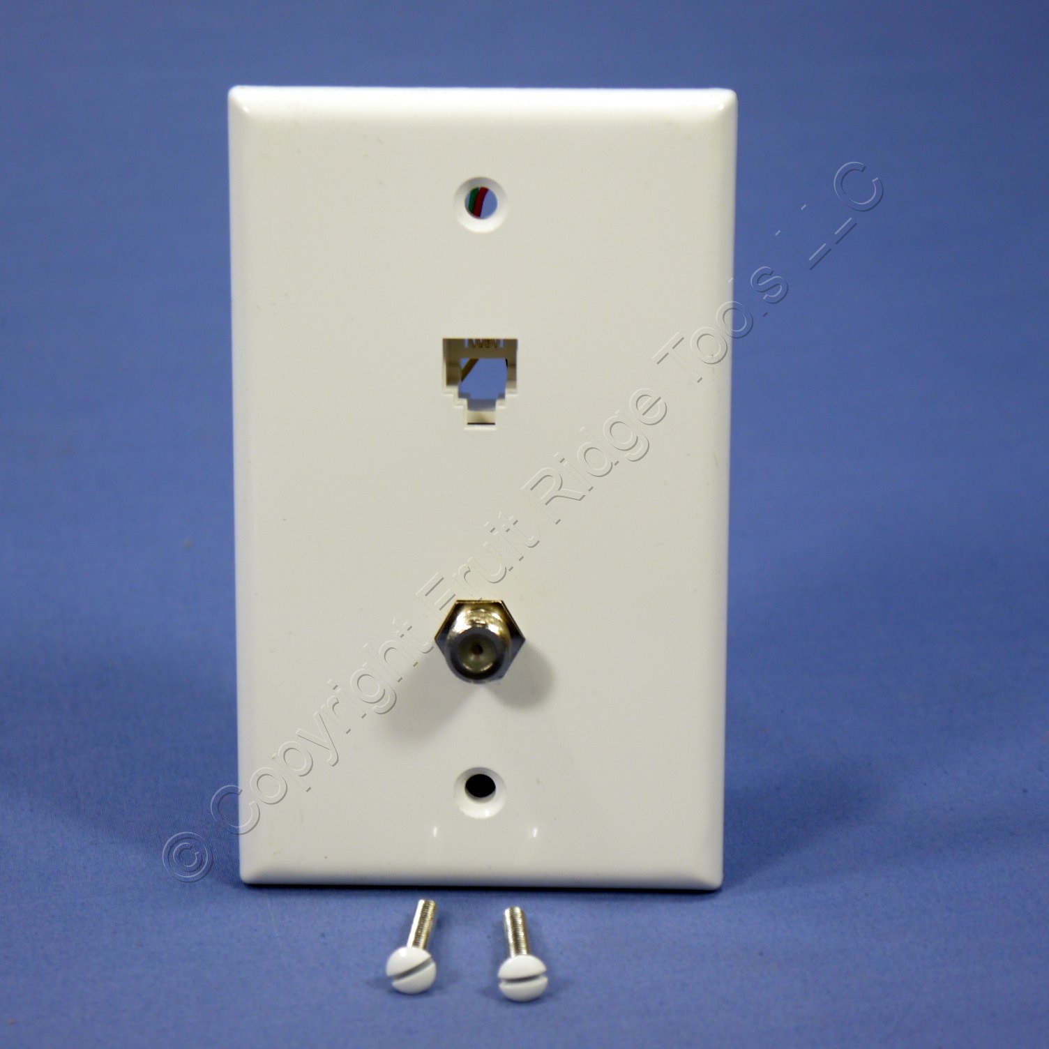 Leviton White Phone Cable CATV Video Jack Wall Plate Telephone Coax 40259W