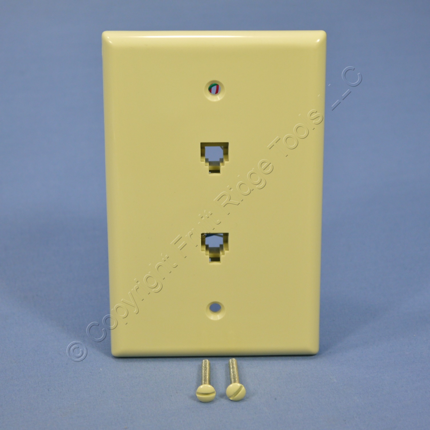 Leviton Ivory DUPLEX Phone Jack LARGE Midway Wall Plate 6 Wire 