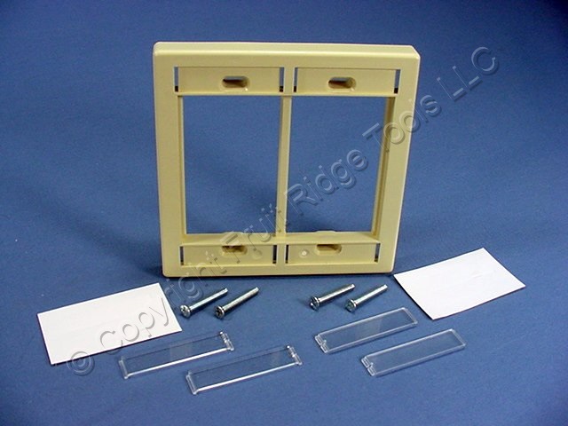 Leviton Ivory 2-Gang MOS Modular Insert Wallplate Frame 41290-DMI