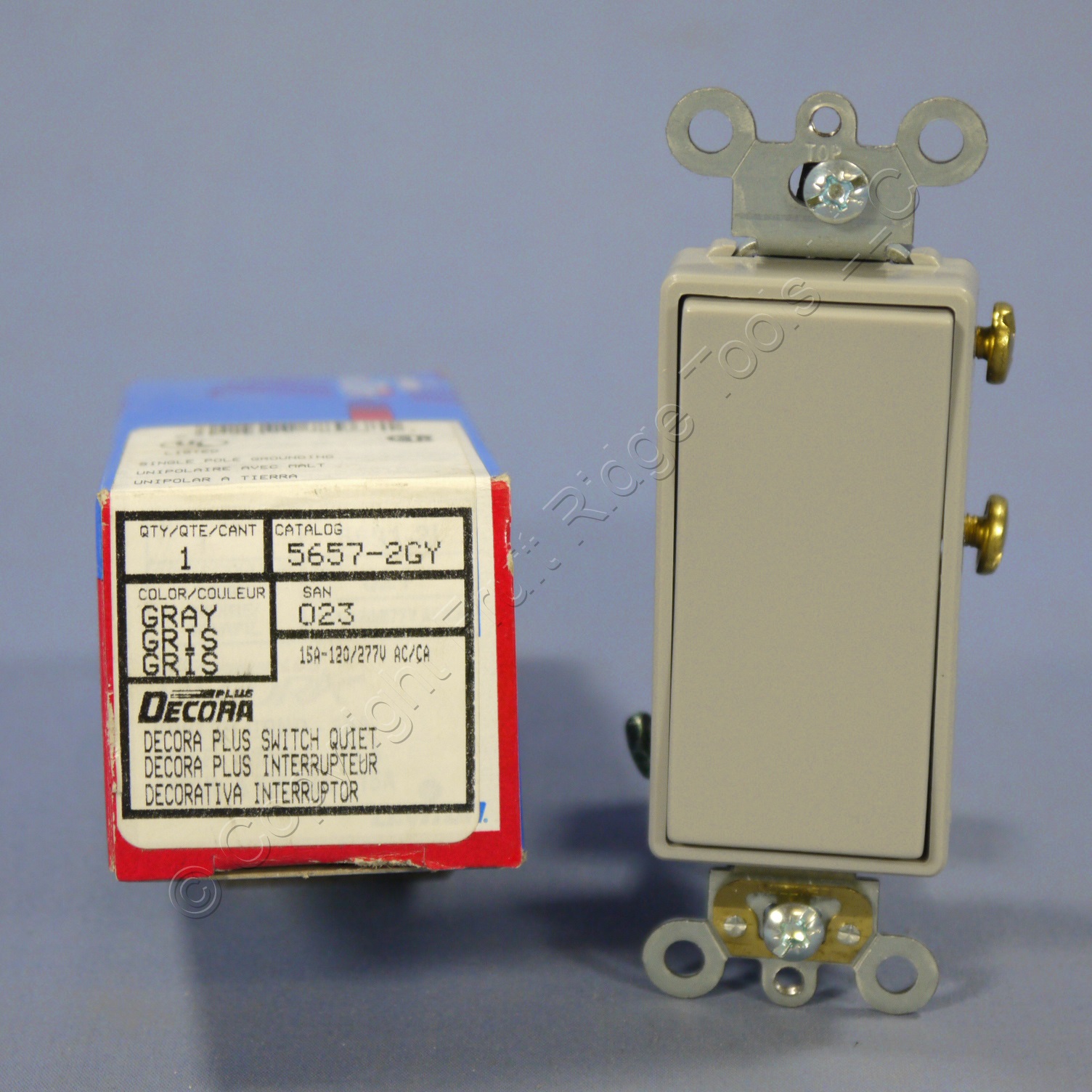 Leviton Gray COMMERCIAL Decora Rocker Switch Momentary Contact 56572GY