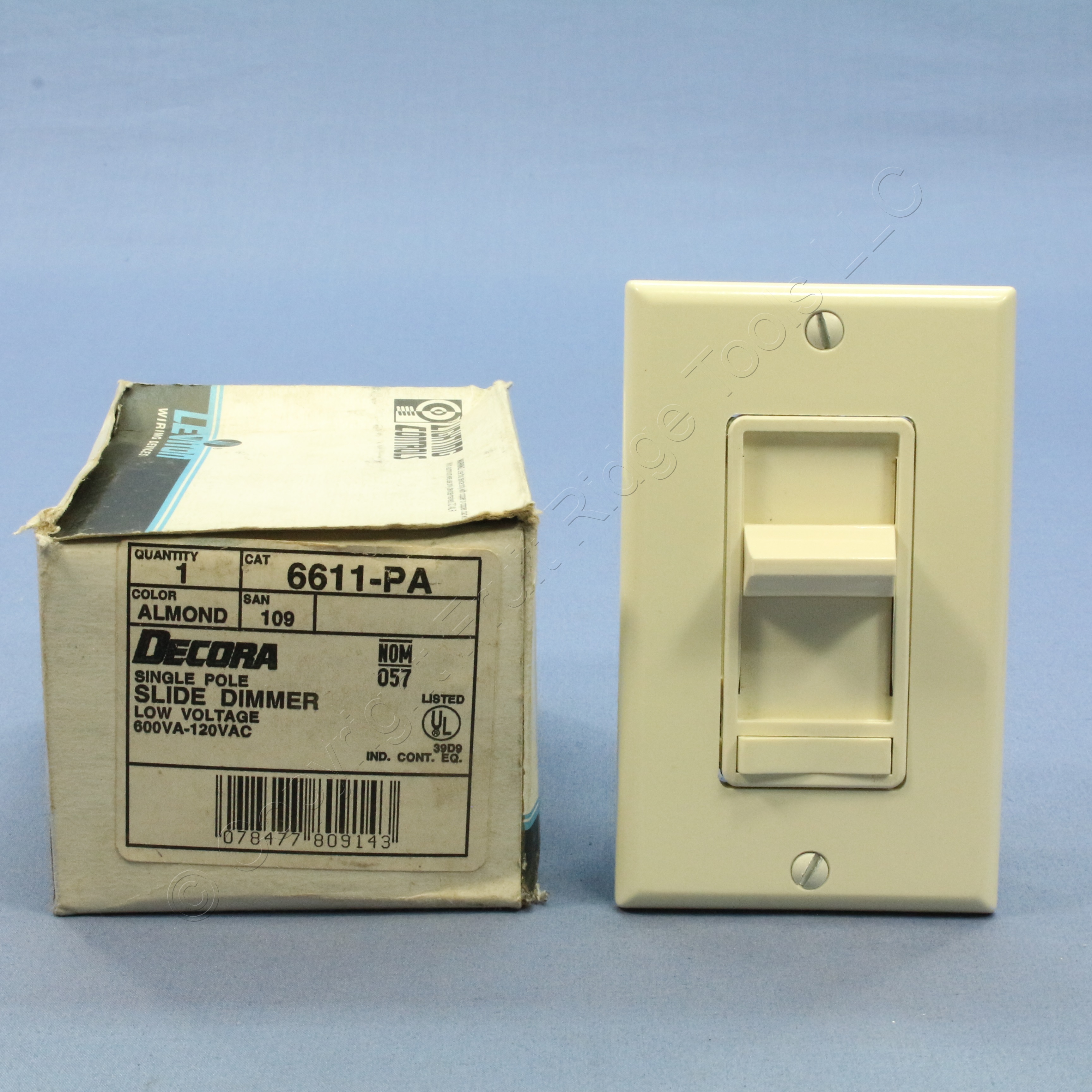 Leviton Decora ON/OFF Slide Dimmer Switch Low Voltage 600VA 450W Almond