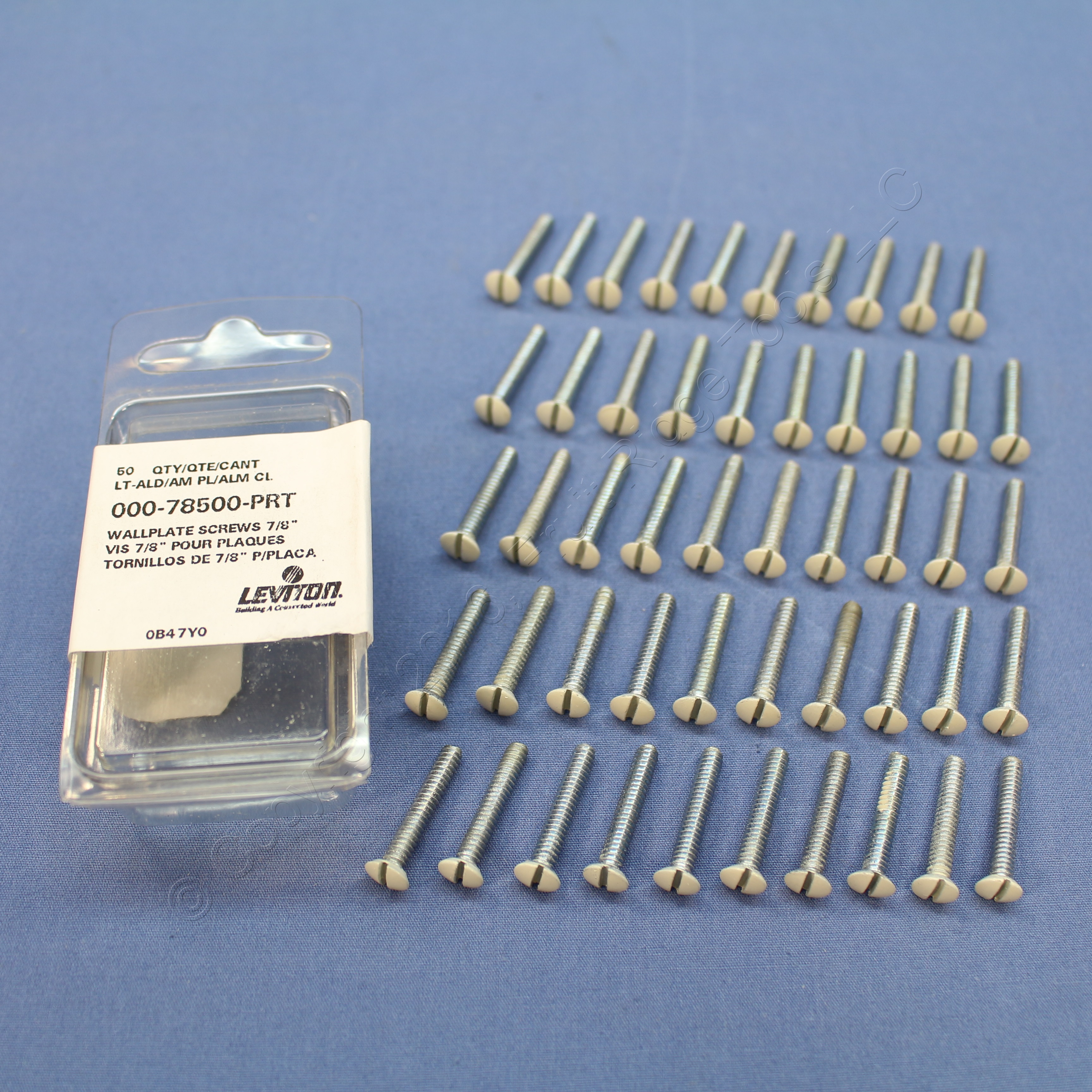 50 Leviton Light Almond EXTRA LONG 7/8" Wallplate Cover Screws 632