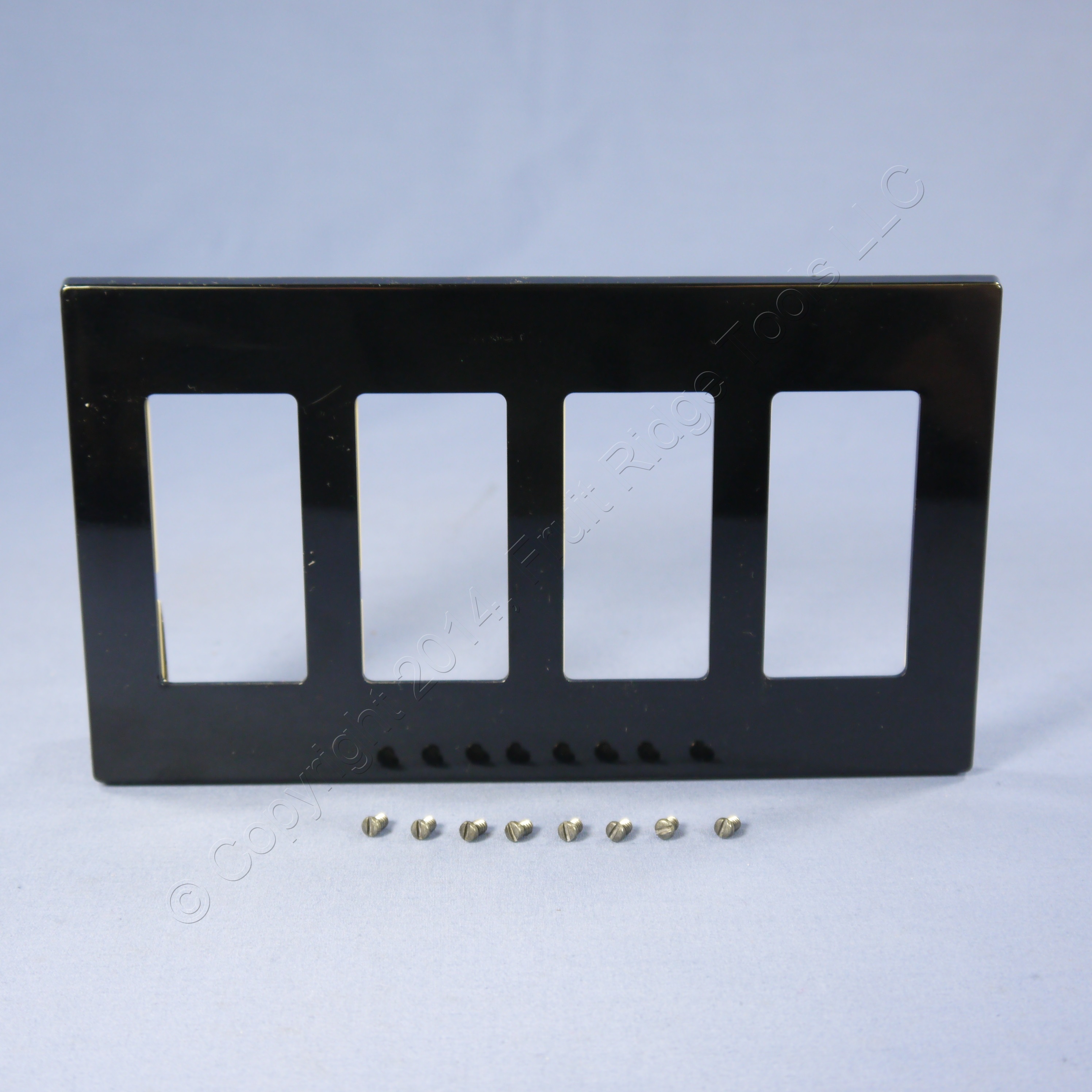 Leviton Black Decora Plus SCREWLESS 4Gang Wallplate GFCI GFI Cover