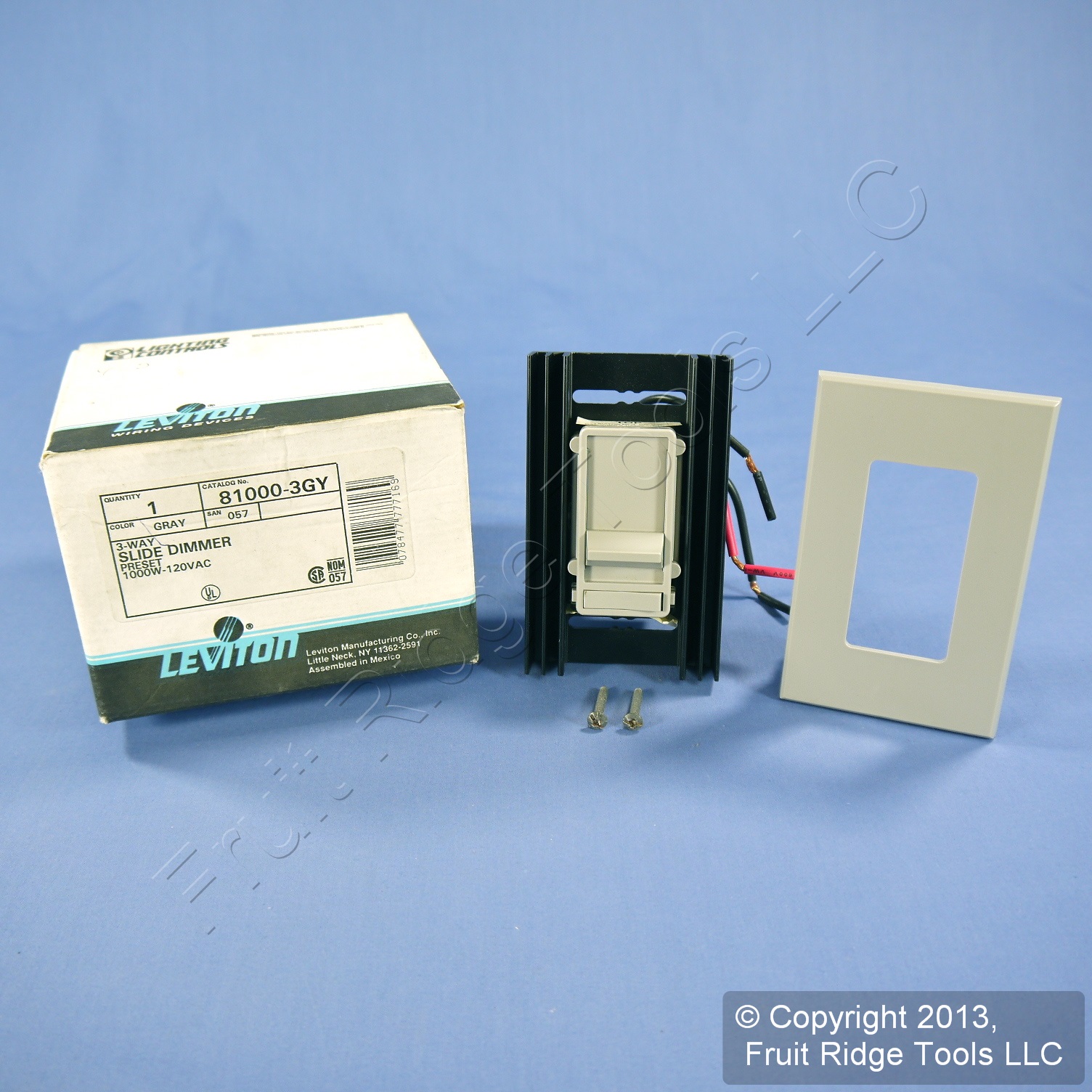 Leviton Gray Renoir Slide Light Dimmer Switch 3 Way 1000W 120V 81000