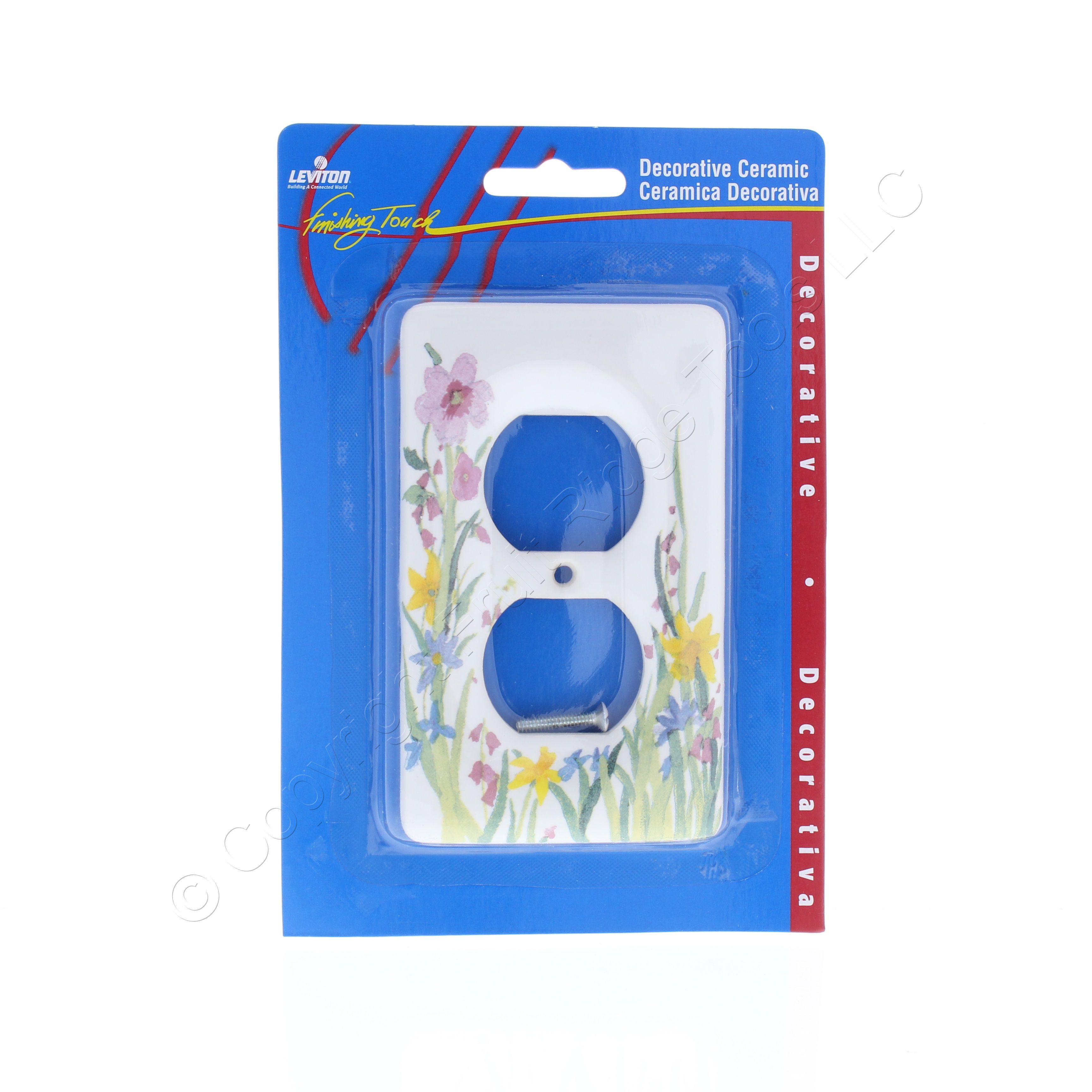 Leviton Porcelain Decorative Wildflower Oversized Wallplate Duplex