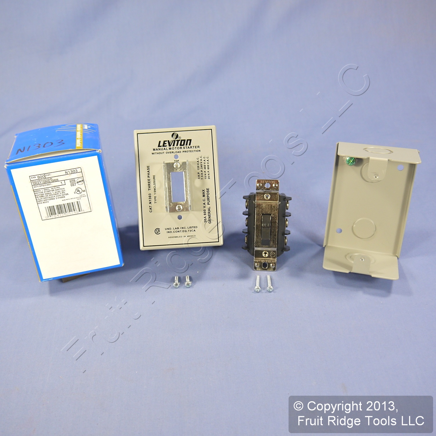 Leviton Motor Starter Switch TPST THREE POLE Single Throw w/Lockout 30A N1303 eBay