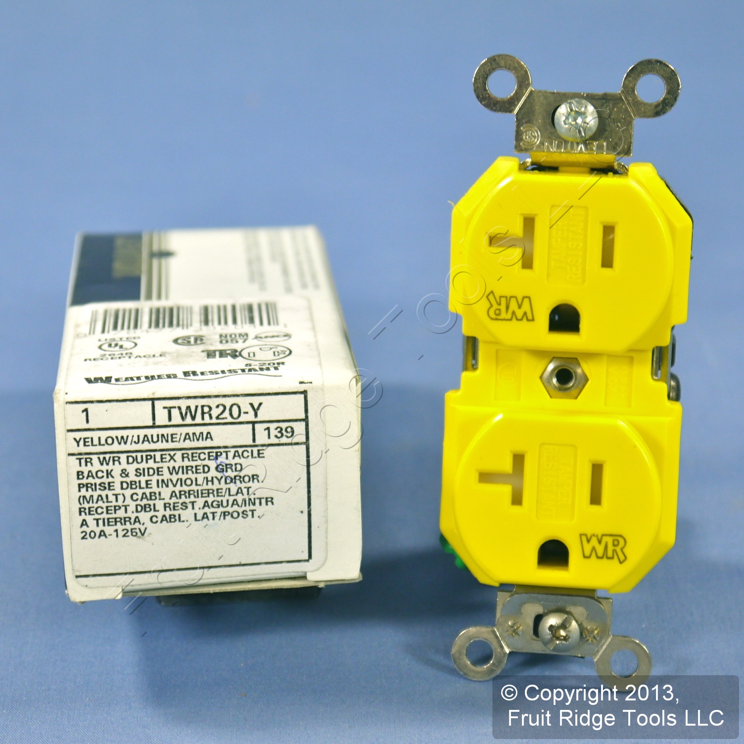 Leviton Yellow COMMERCIAL Tamper/Weather Resistant Duplex Receptacle ...