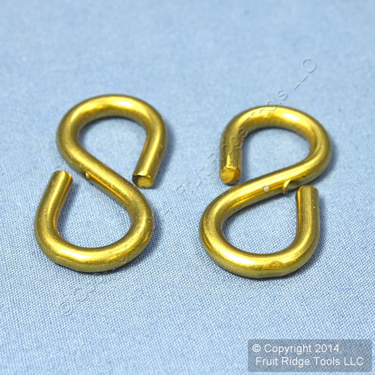 2 New Solid Brass Hanging 11/4" Ceiling Suspended Closed SHooks V2073