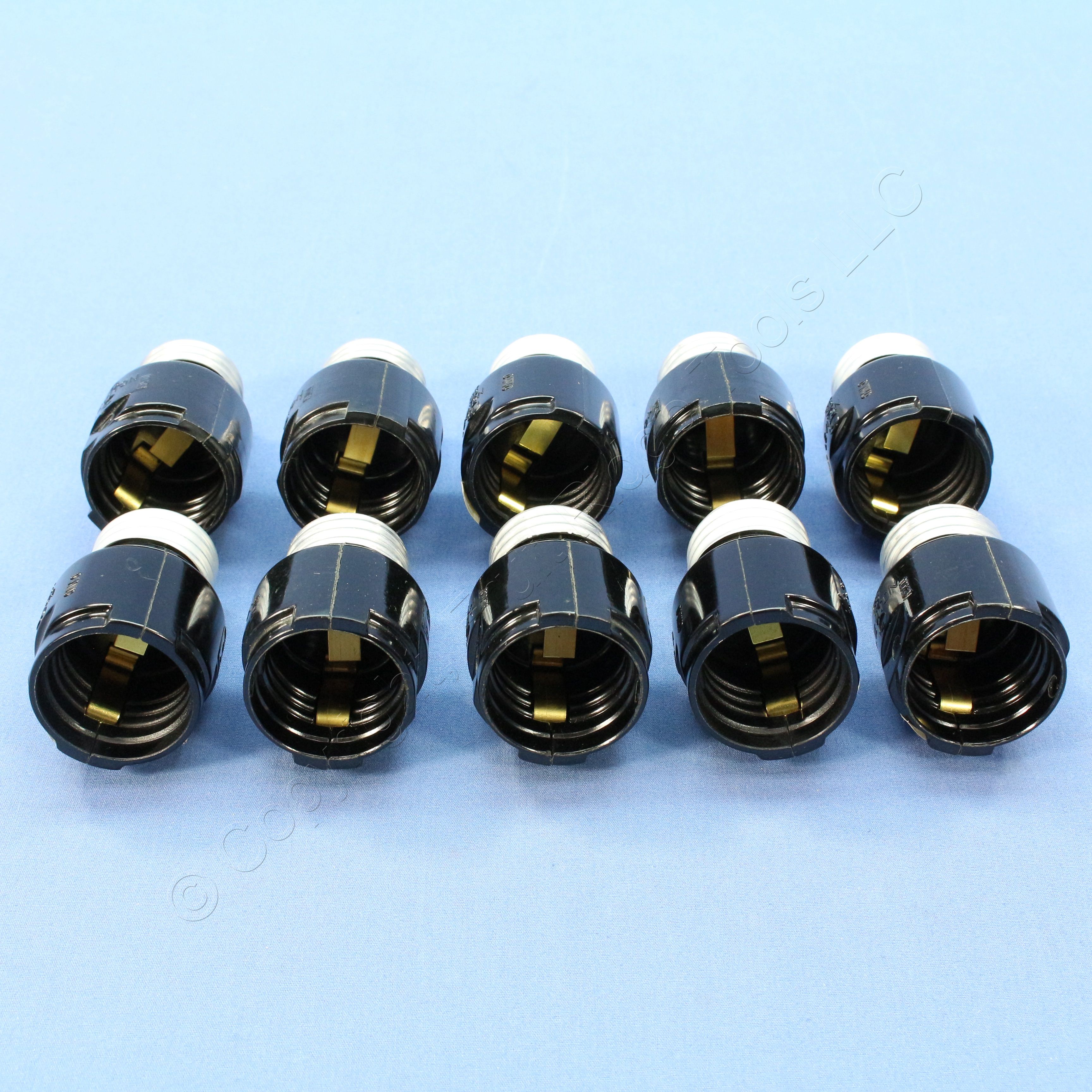 10 Pass & Seymour Black Phenolic Light Socket Lamp Holder Extensions