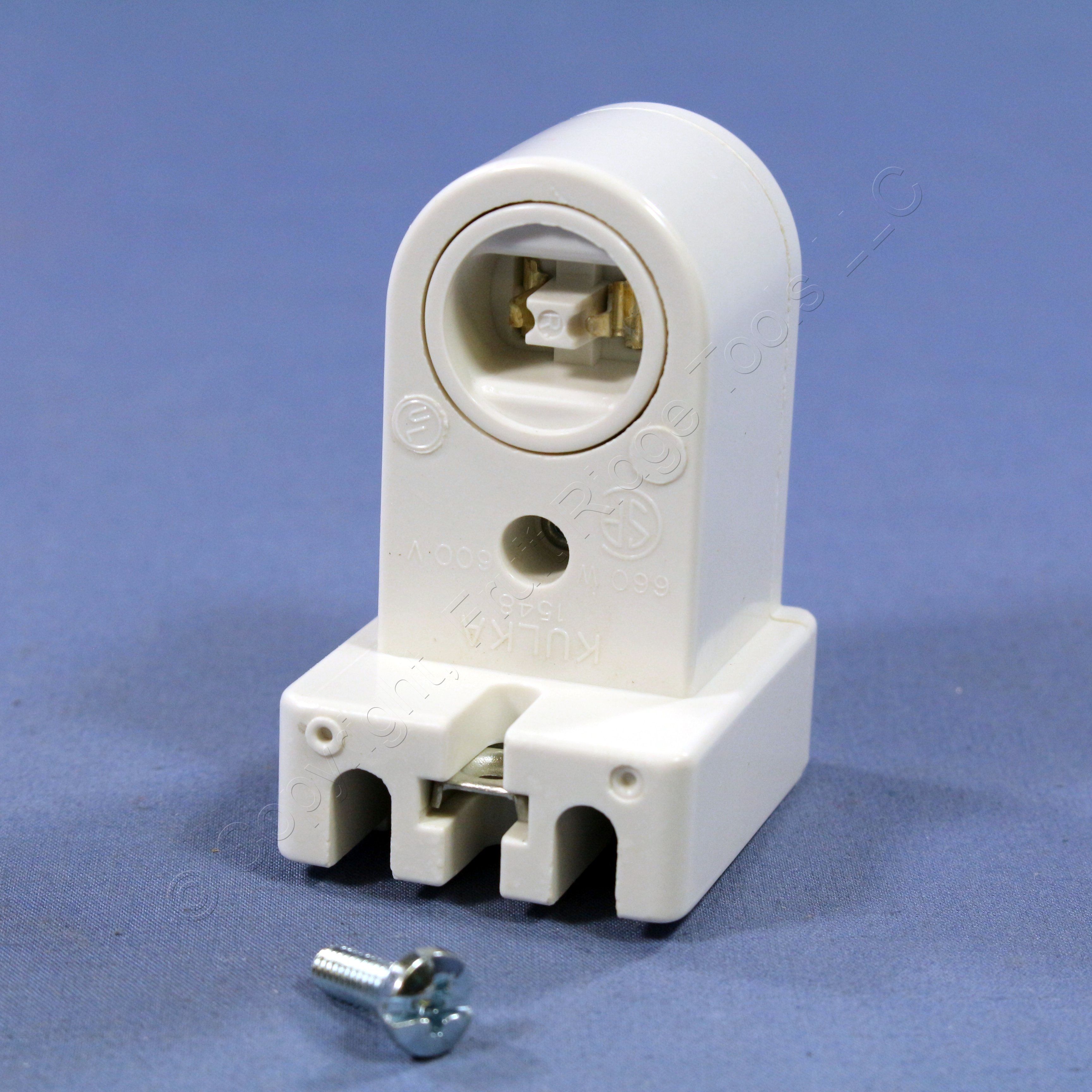 New P&S White HO T8 T12 Fluorescent Lamp Holder Light Socket Fixed End