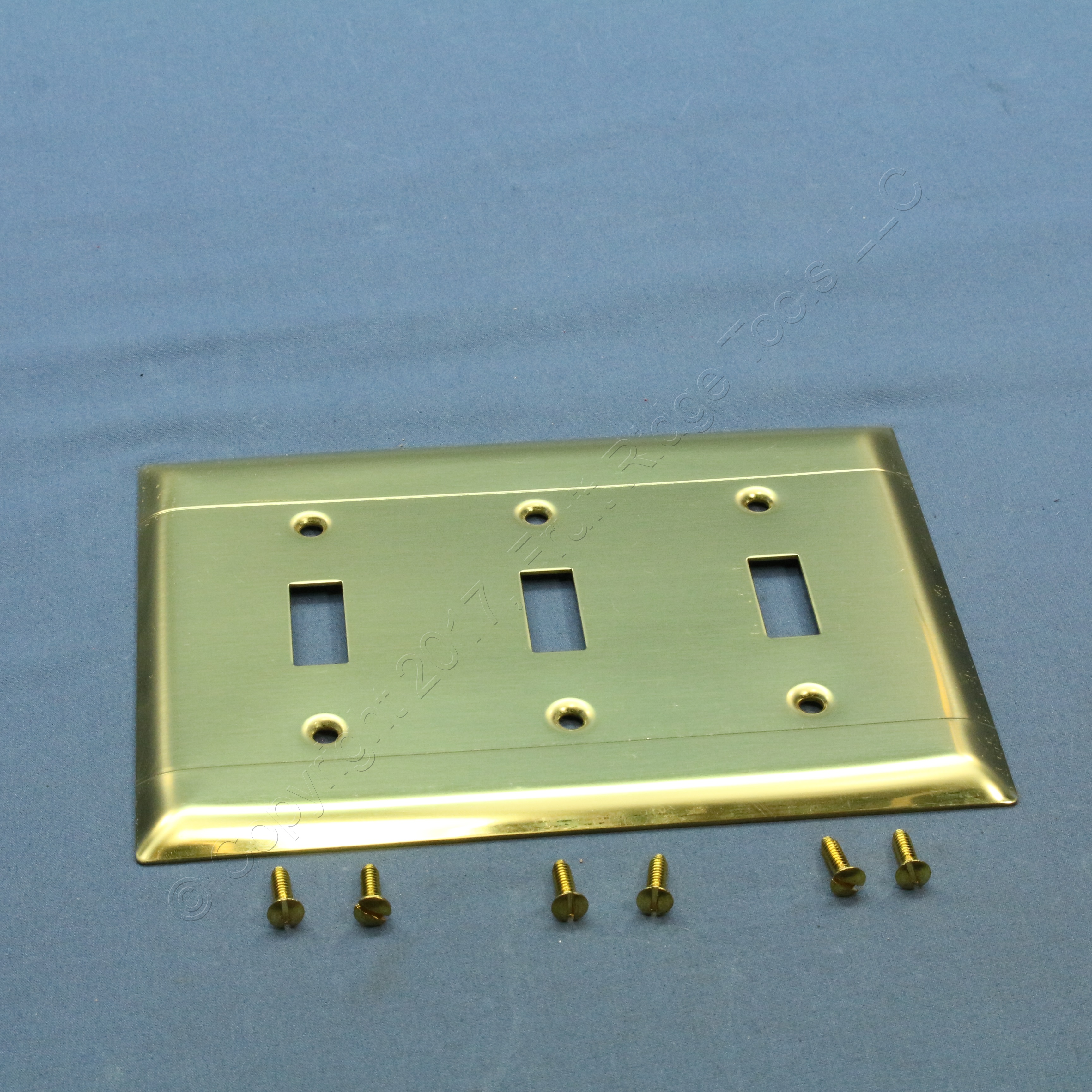 New P&S Polished BRASS 3Gang Toggle Switch Cover Wallplate Switchplate