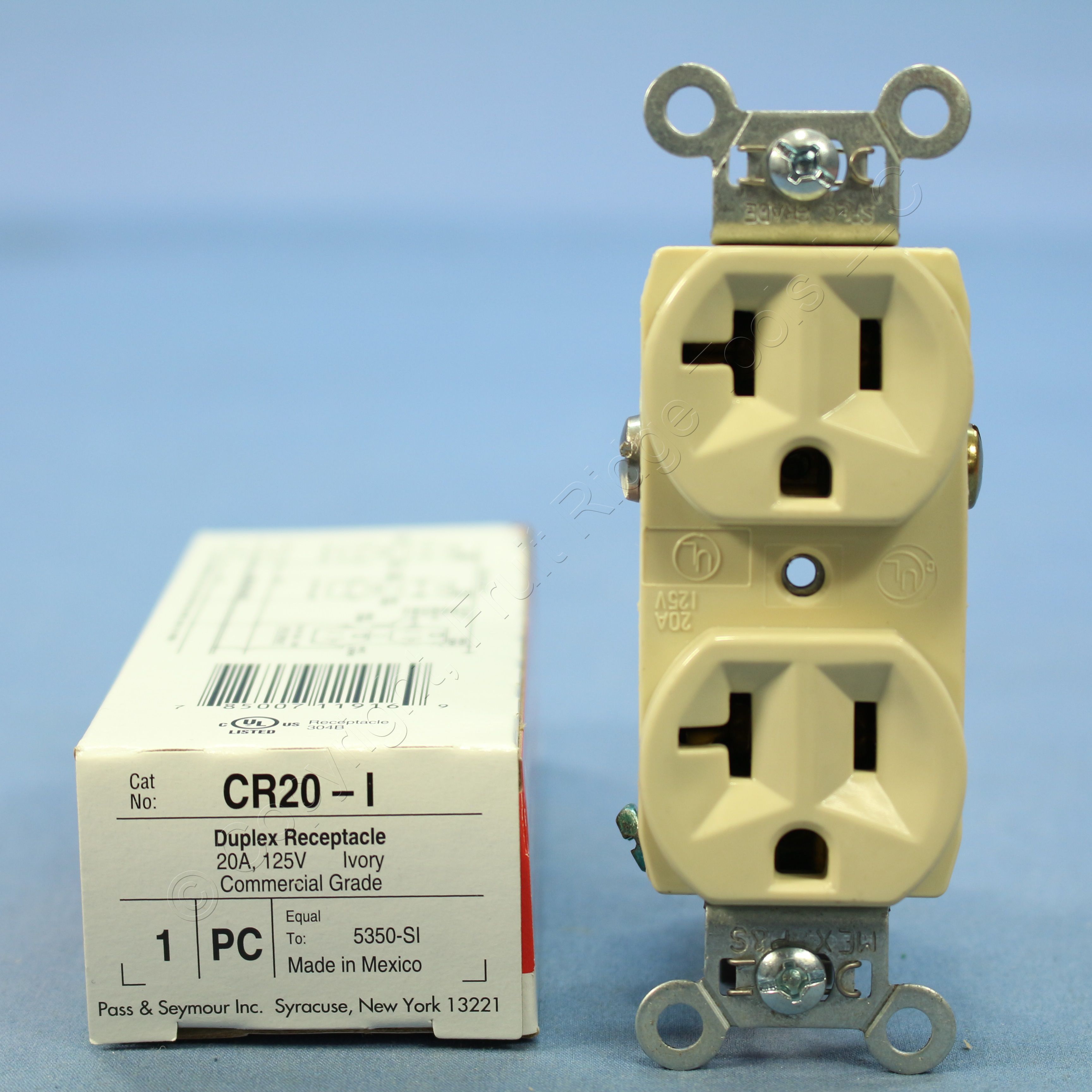 10 P&S Ivory COMMERCIAL Grade Receptacle Duplex Outlets NEMA 520R 20A