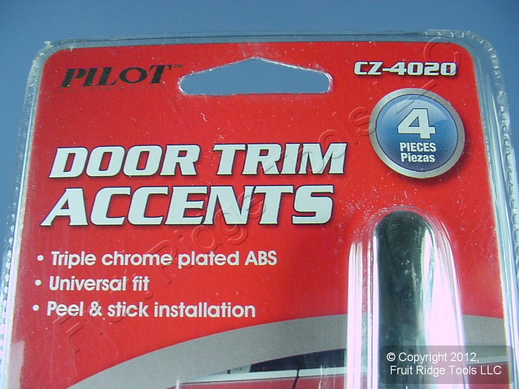 4 PIECE Pilot Automotive Triple Chrome Plated ABS Lower Door Trim Accent Kit